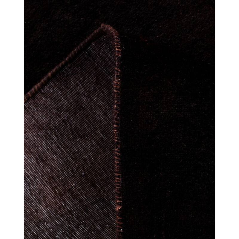 Overton Hand Knotted Wool Vintage Inspired Modern Contemporary Overdyed Brown Runner Rug - 2' 8" x 18' 1"