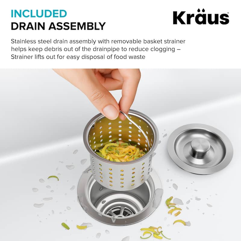 KRAUS Granite Black Onyx 31 inch 1-Bowl Undermount Kitchen Sink