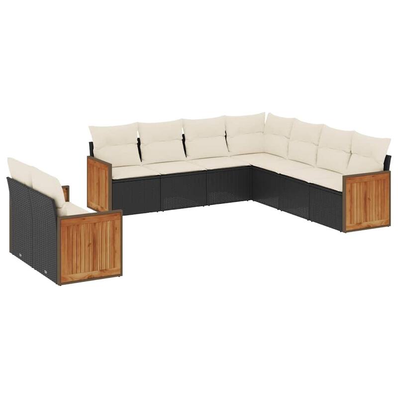 vidaXL Garden Sofa Set Black