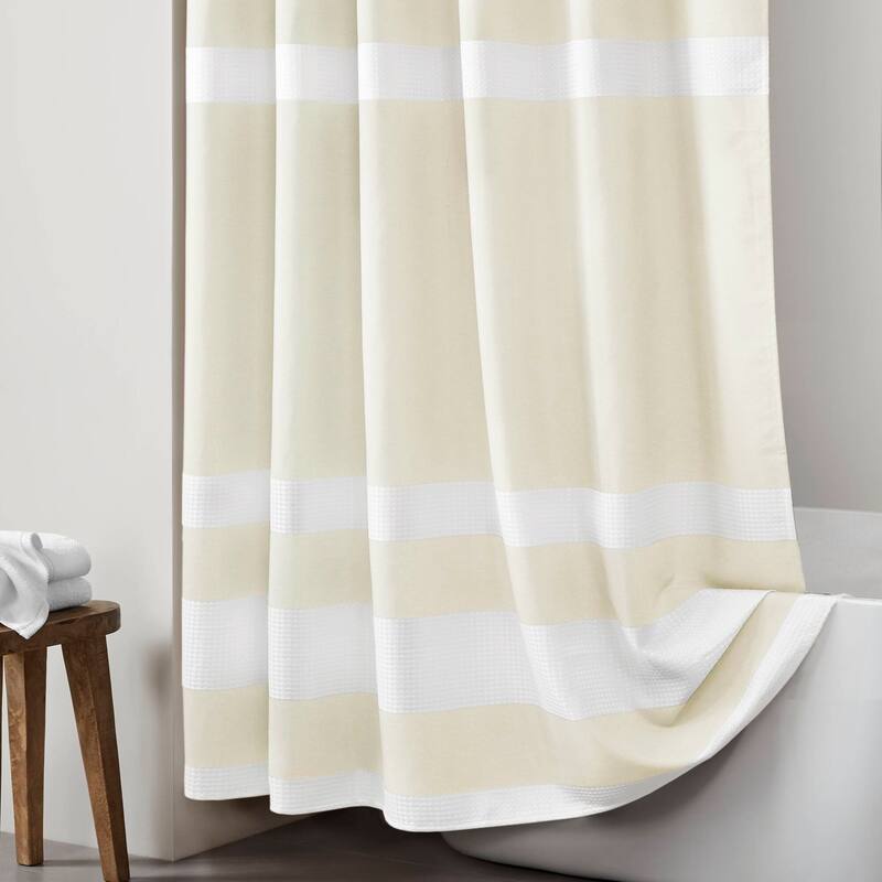 Madison Park Spa Waffle Shower Curtain with 3M Treatment