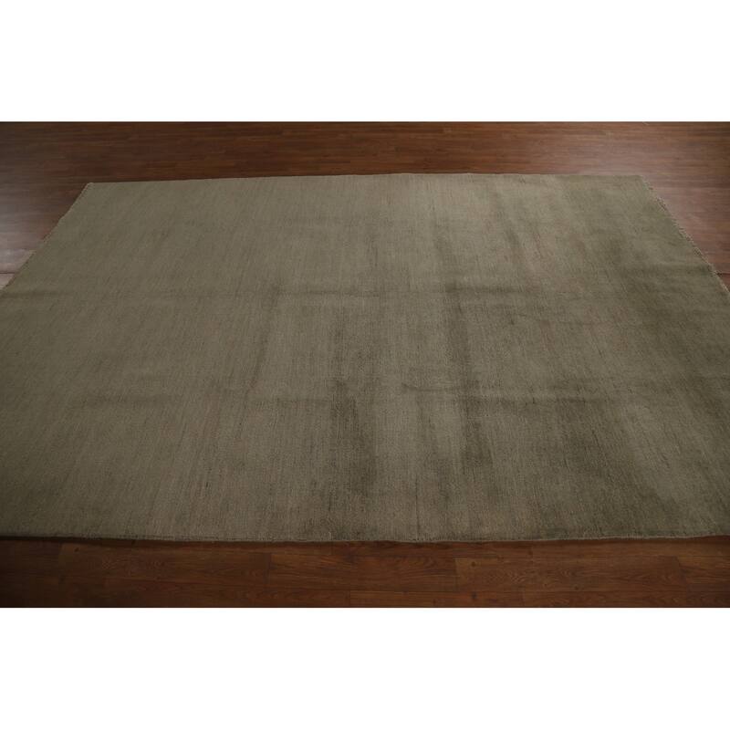 Beige & Gray Gabbeh Modern Area Rug Hand-Knotted Wool Carpet - 6'6" x 9'7"