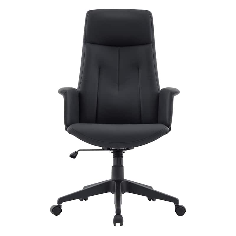 Infini Ergonomic Modern High Back Leather Executive Office Chair with Adjustable Height, Swivel, Padded Armrests & Iron Base