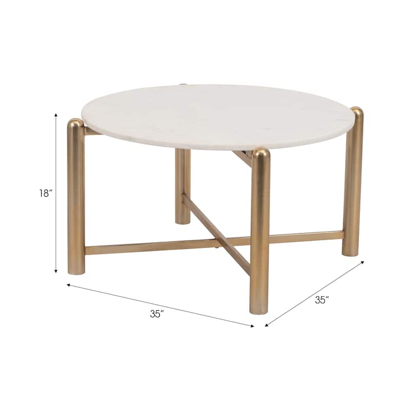 Sagebrook Home Elegant Iron & Marble Coffee Table