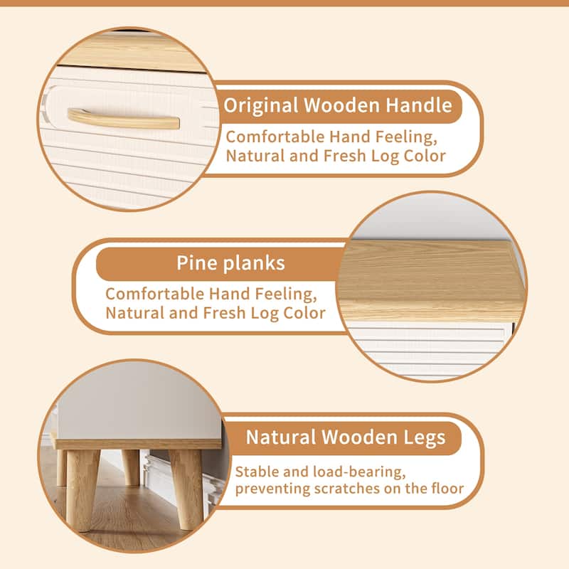 Shoes Storage Cabinet,Narrow Shoe Rack Cabinet,Shoe Cabinet,2 Flip Drawers,with Natural Wood Legs,for 8-16 Pairs