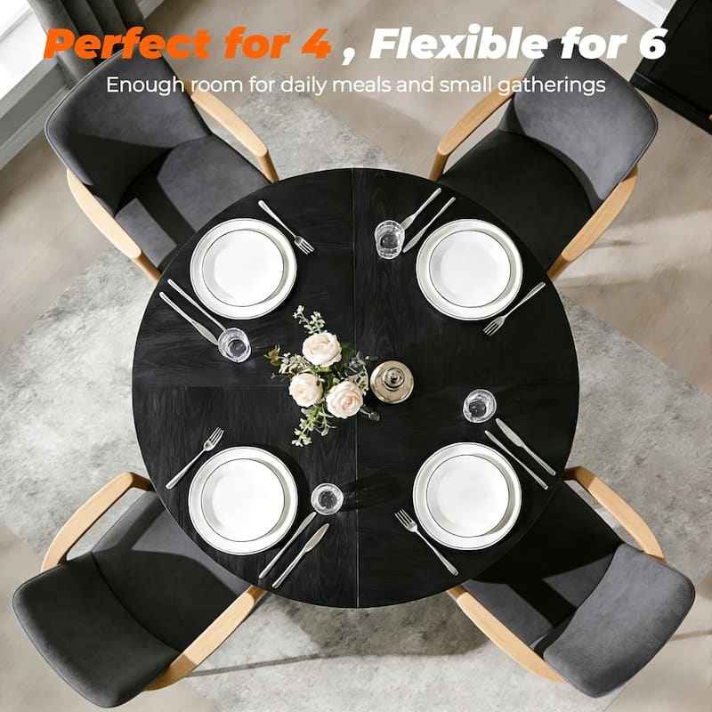 47" Modern Round Dining Table, Thickened Kitchen Table for Dining Room