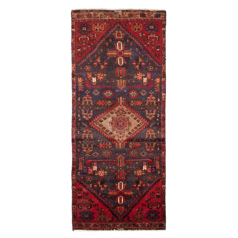 ECARPETGALLERY Hand-knotted Andelz Dark Navy Wool Rug - 2'7 x 6'3