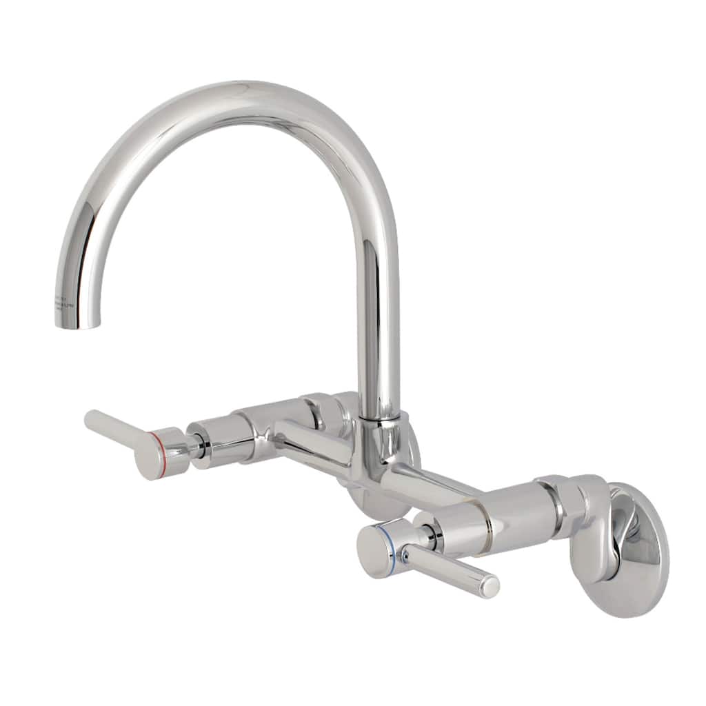 Kingston Brass Concord 8 in. Adjustable Center Wall Mount Kitchen Faucet