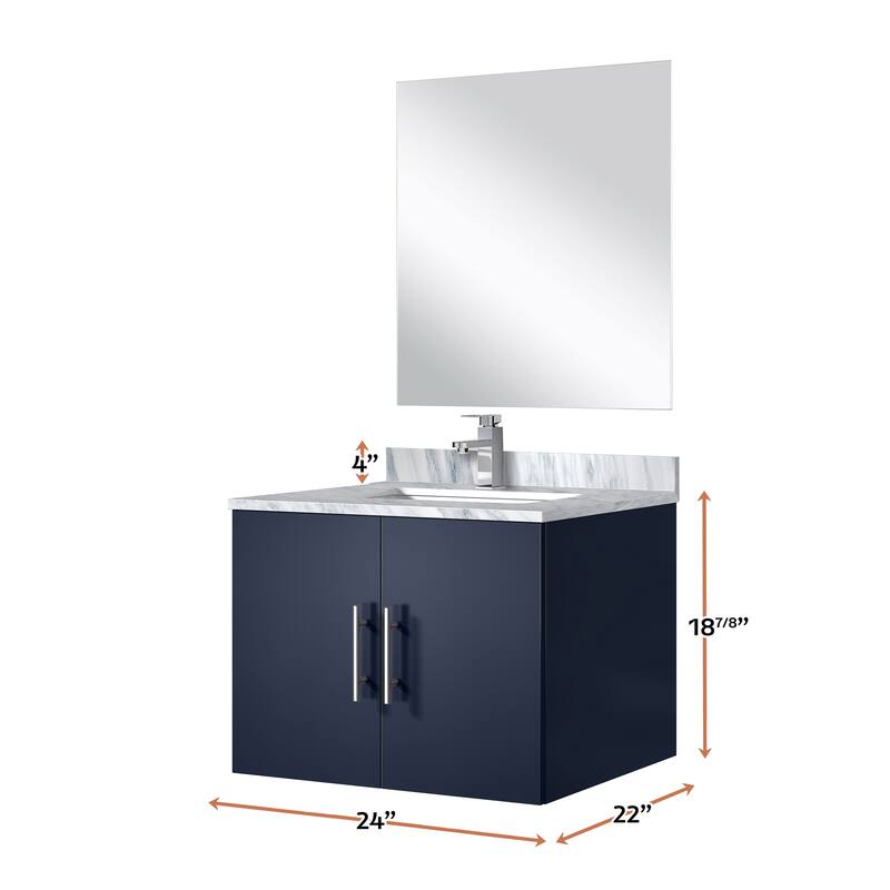 Bathroom Vanity Set with Marble Top, Single Hole Faucet, Mirror Included, Stainless Steel