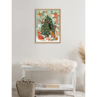 Kate and Laurel Sylvie MC 0808 Pine 2 Framed Canvas by Mia Charro