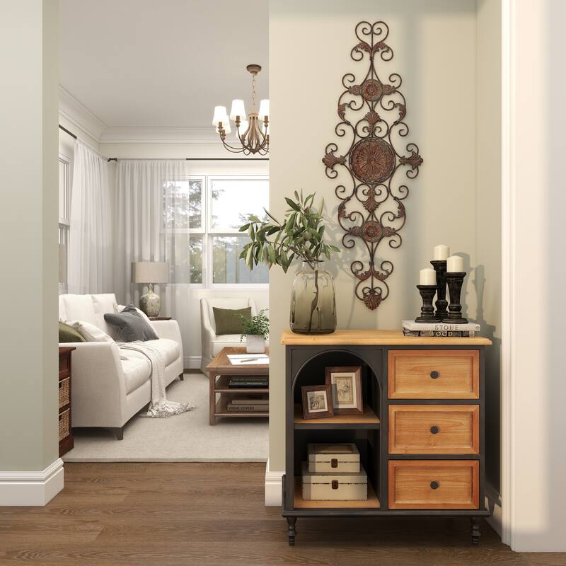 Metal Scroll Home Wall Decor - Brown - Roche River Decor