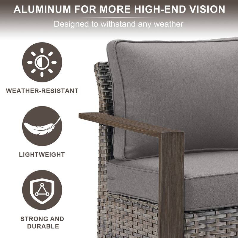 Gymojoy Outdoor Wicker Patio Furniture Sofa Set