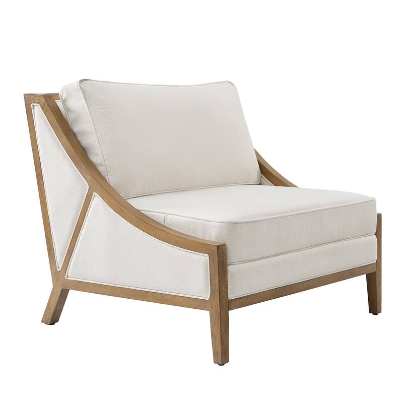 Kim Farmhouse Armchair with Solid Wood Legs