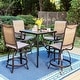 preview thumbnail 23 of 26, MAISON ARTS 3/5-Piece Patio Bar Stool Set of Metal Coffee Table & Textilene Swivel High Bar Stools