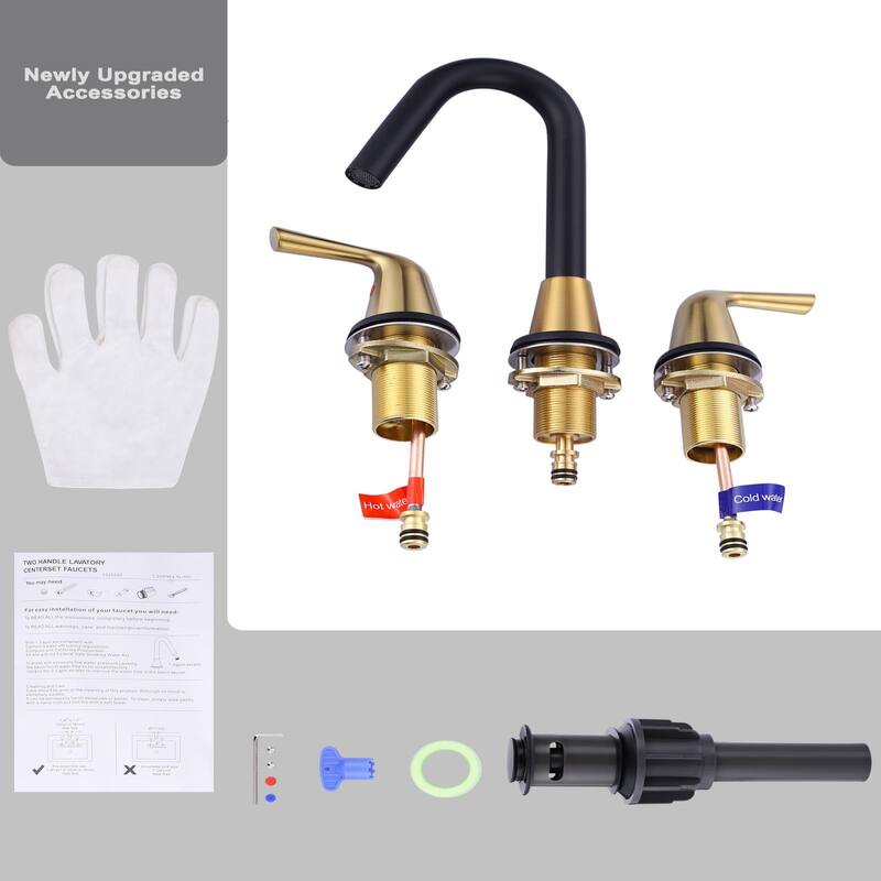 WOWOW 8 in. Widespread Double Handle Bathroom Faucet