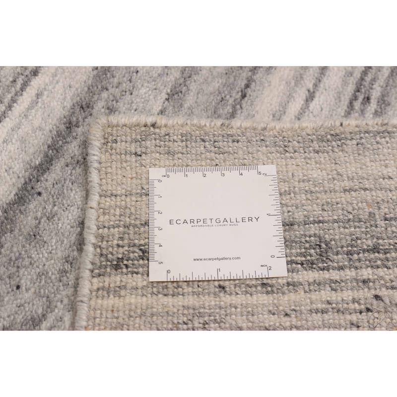 ECARPETGALLERY Hand Loomed Kashkuli Gabbeh Light Grey Wool Rug - 5'6 x 7'9