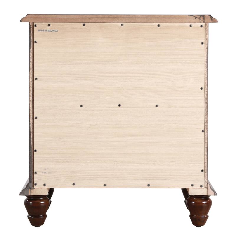Traditional 2-Drawer Nightstand with Metal Pull