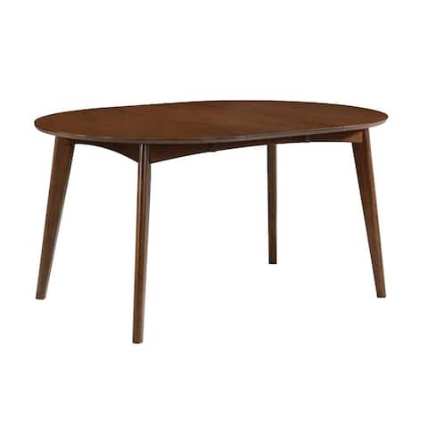 Oval Wood Dining Table in Dark Walnut