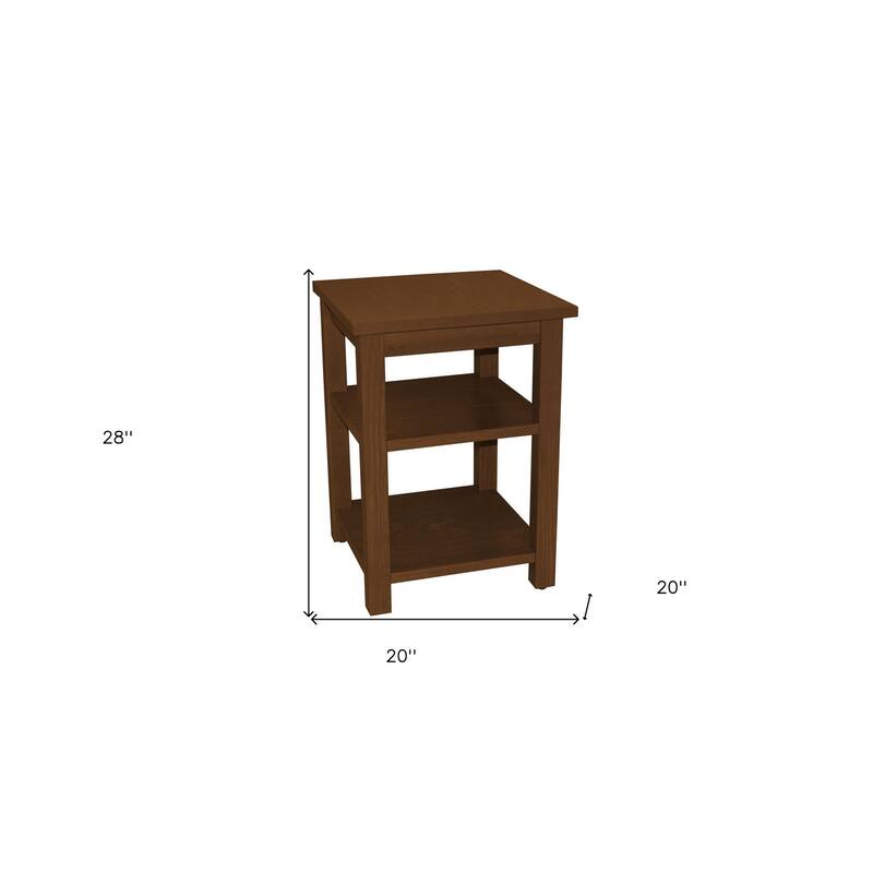 HomeRoots 28" Brown Solid Wood Nightstand