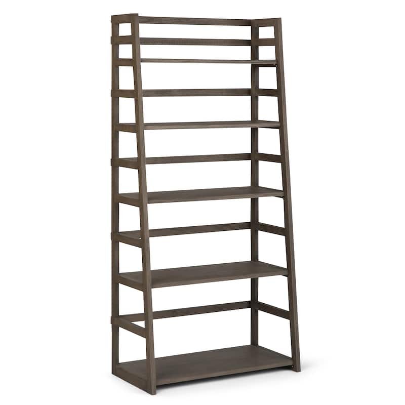 WYNDENHALL Normandy SOLID WOOD 63 inch x 30 inch Transitional Ladder Shelf Bookcase - 30"w x 15.9"d x 63"h