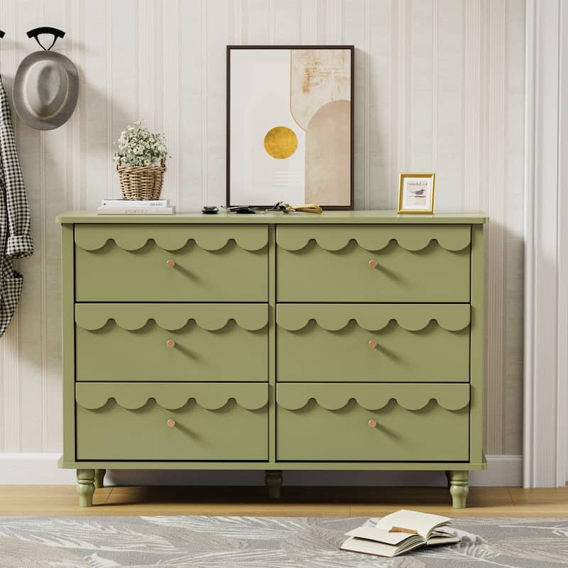 Whimsical Cloud Dresser with 6 Drawers Cute Kids Bedroom Storage