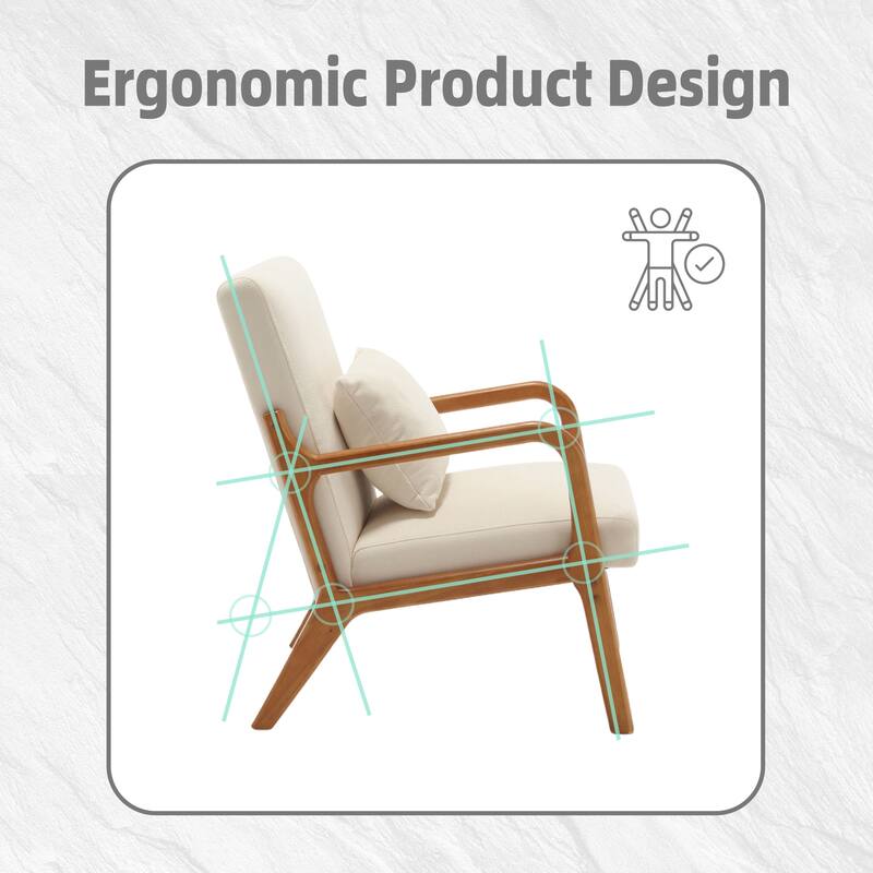 Modern Accent Chair Solid Wood Padding Lounge Armchairs - 23.23" * 29.53" * 30.71"