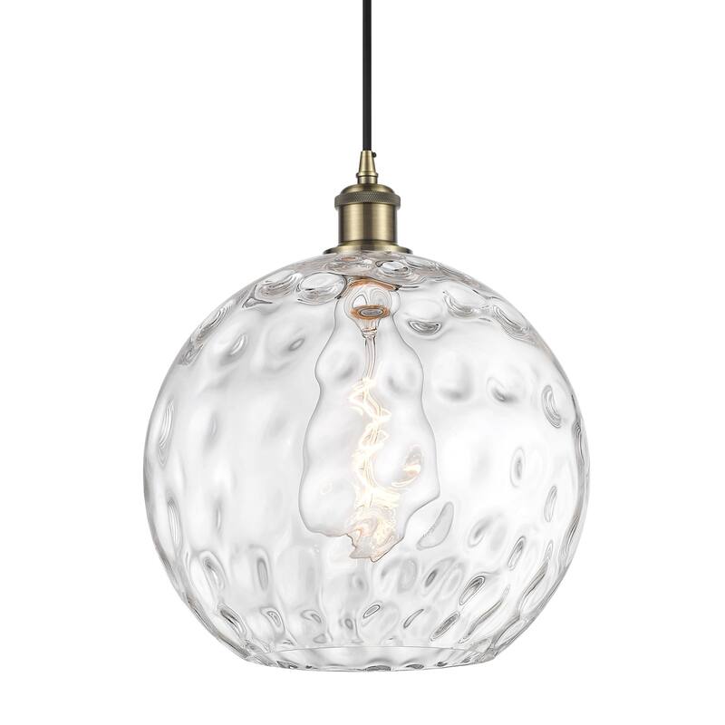 Innovations Lighting 516-1P-15-12 Athens Pendant Athens 12" Wide - Antique Brass / Clear Water Glass