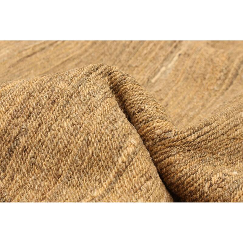 ECARPETGALLERY Flat-Weave Natural Khaki Wool Tapestry Kilim - 4'11 x 5'11