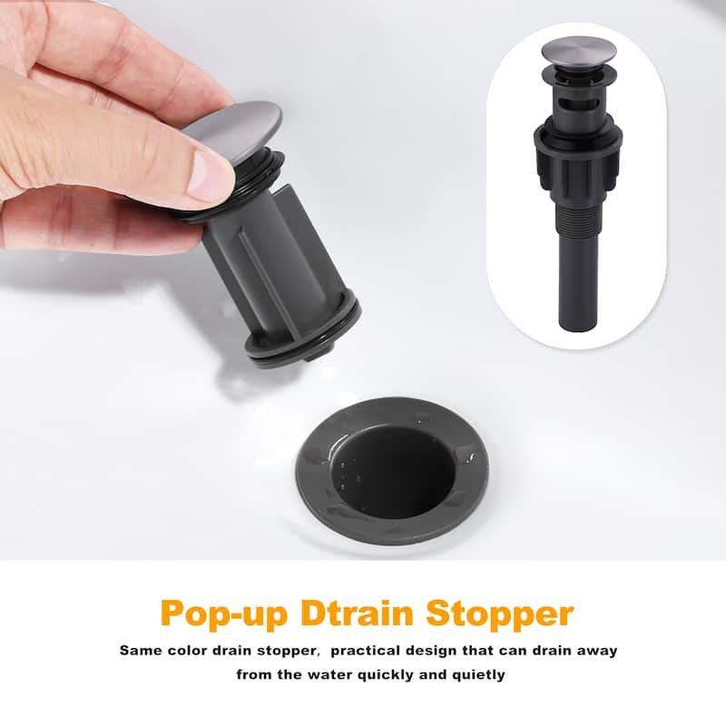WOWOW Single Handle Bathroom Faucet with Pop-Up Drain
