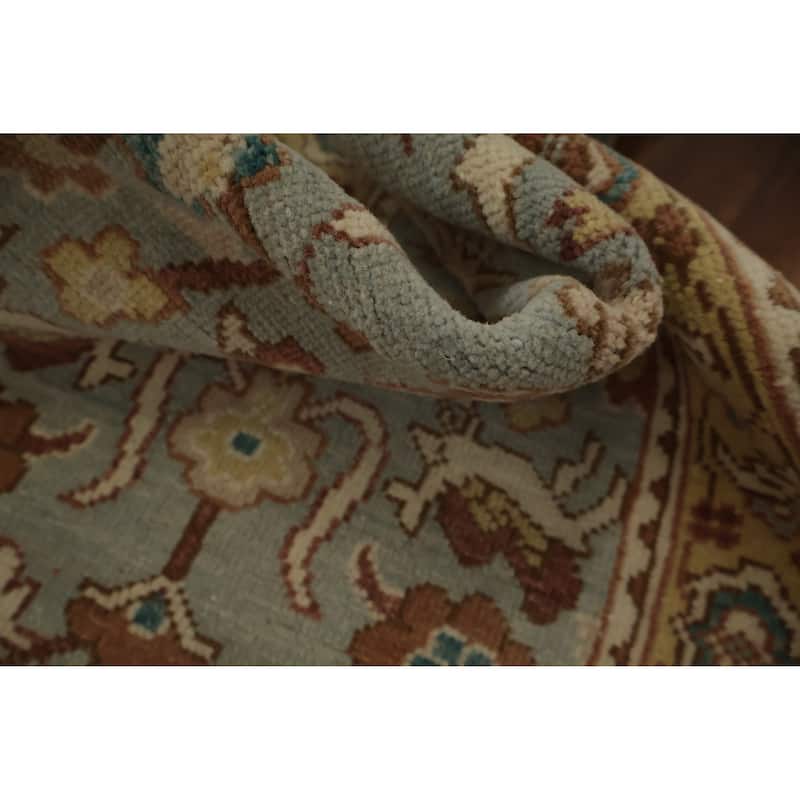 Hand Knotted Oriental 100% Wool Carpet Traditional Floral Navy Blue & Blues Ziegler Area Rug - 4' 0'' X 1' 11''