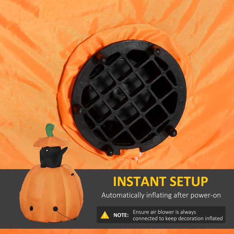 Outsunny 4 ft. Black Cat Halloween Inflatable Pumpkin Halloween Decoration