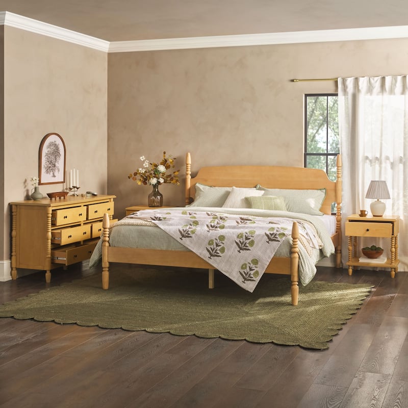 Walker Edison King Bed with Dresser and 2-Drawer Nightstands Bedroom Set