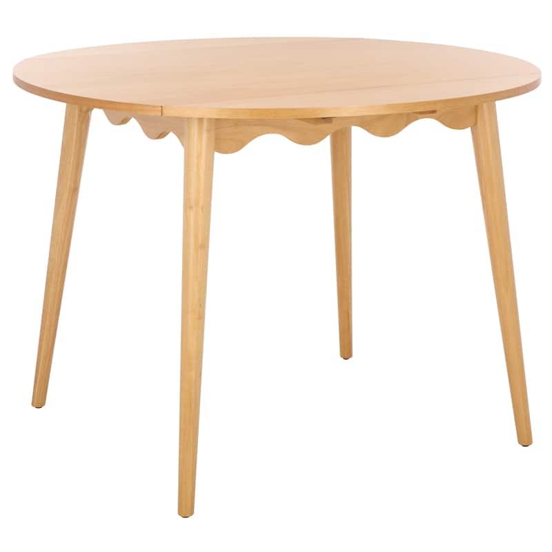 SAFAVIEH Home Roma Round Drop Leaf Scallop Table - 42"W x 42"D x 30"H