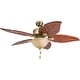 preview thumbnail 6 of 8, Honeywell Sabal Palm Tropical LED Ceiling Fan with Bowl Light, Hand Carved Blades - 52-inch