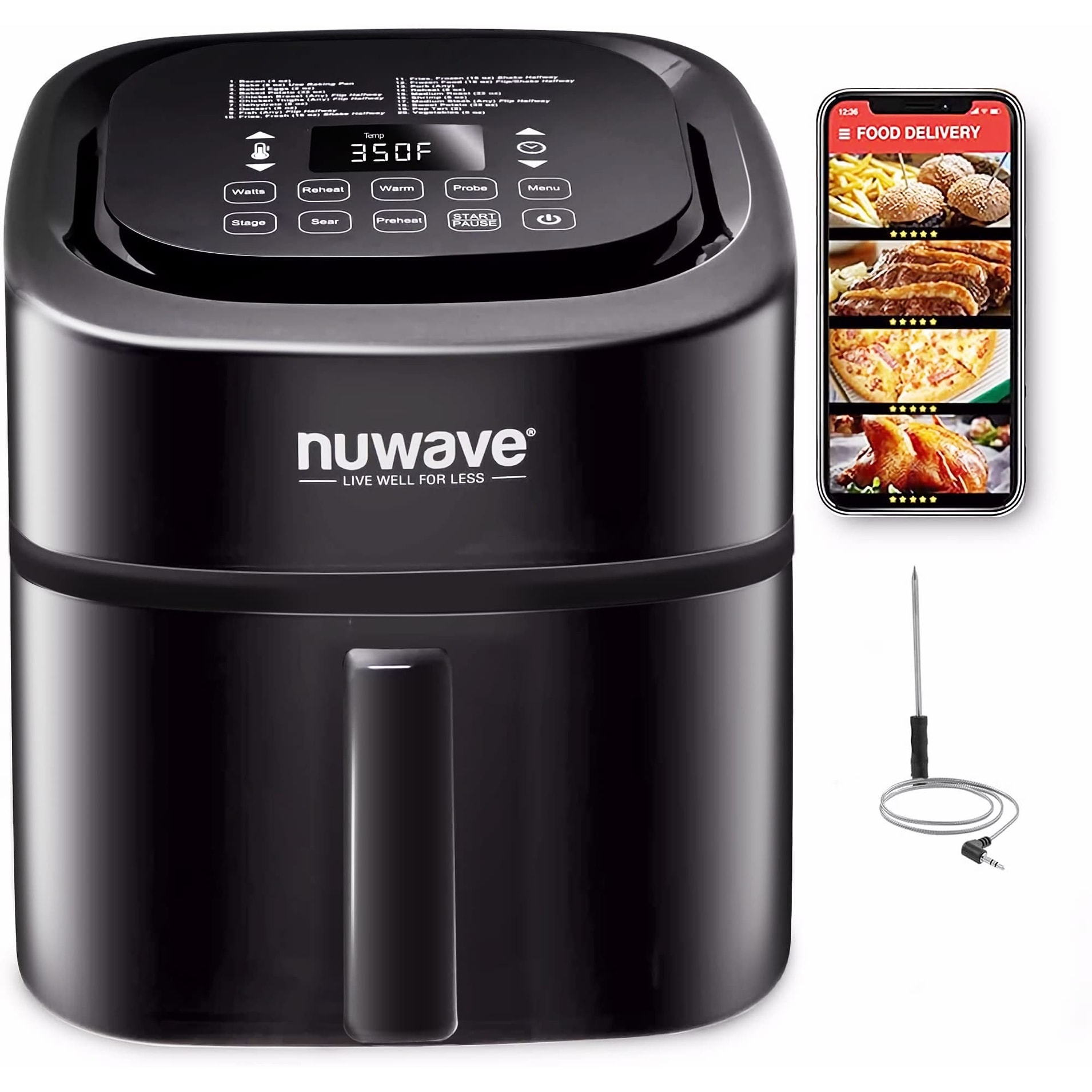 Uber Appliance Digital Programmable Touch Screen Air Fryer - 3.7 qt.