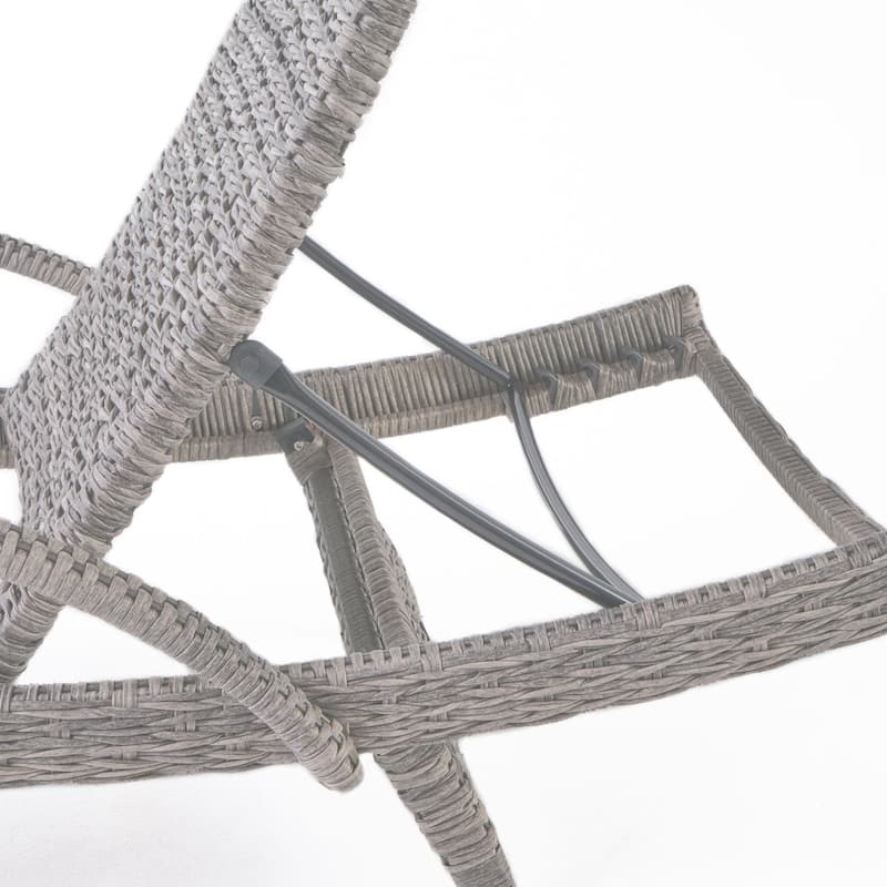 Rustic Outdoor Aluminum Frame Wicker Recliner Set of 2