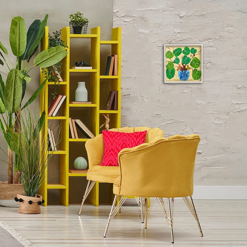 Stupell Potted Plant & Birds Perched Framed Giclee Art Design By Kay Widdowson