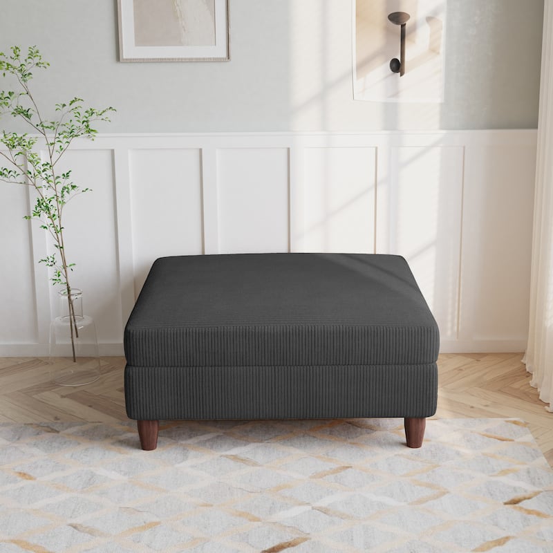 Corduroy Accent Chair with Ottoman Modular Couch Sectional Sofa