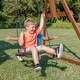 preview thumbnail 7 of 12, Backyard Discovery Skyfort II Cedar Wood Swing Set, Spiral Tube Slide - 19'5" x 16'9"