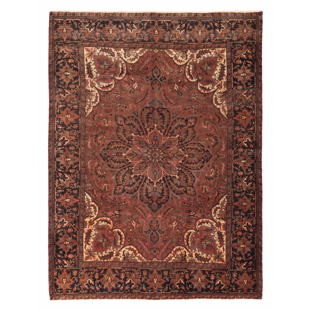 ECARPETGALLERY Hand-knotted Sarabi Dark Red Wool Rug - 9'8 x 12'10