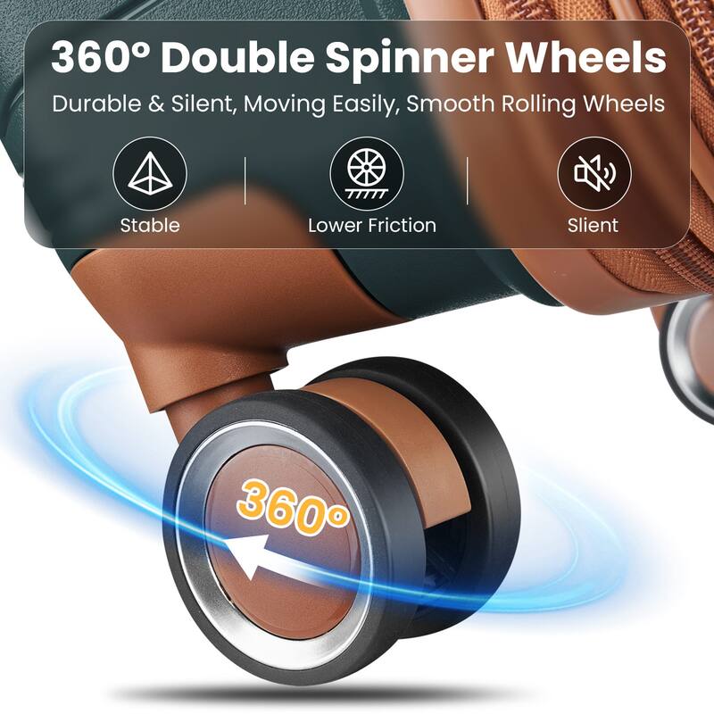 Stylish Lightweight Luggage 4-Piece Set with Expandable Space and Spinner Wheels for Planes and Travel