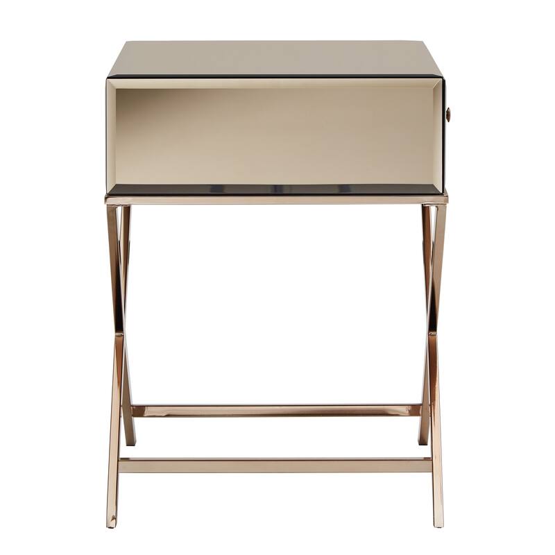 Camille X Base Mirrored Accent Campaign Table by iNSPIRE Q Bold On