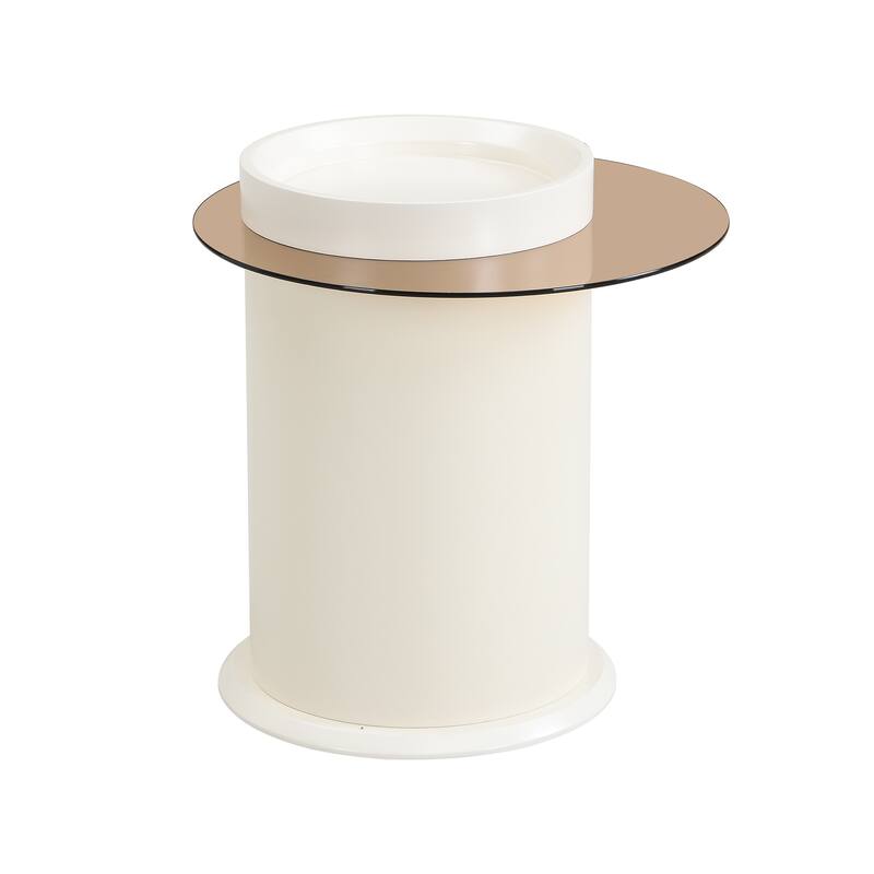 Round Coffee Table Set of 2 with 2 Drawers