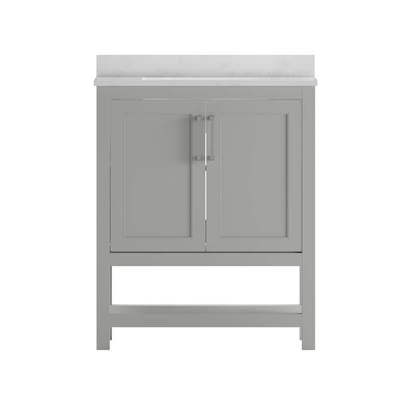 Bathroom Vanity with Undermount Sink and Open Storage Shelf