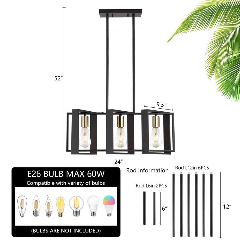 Kitchen Island Lighting Fixture, Dining Room 4 Lights Chandeliers