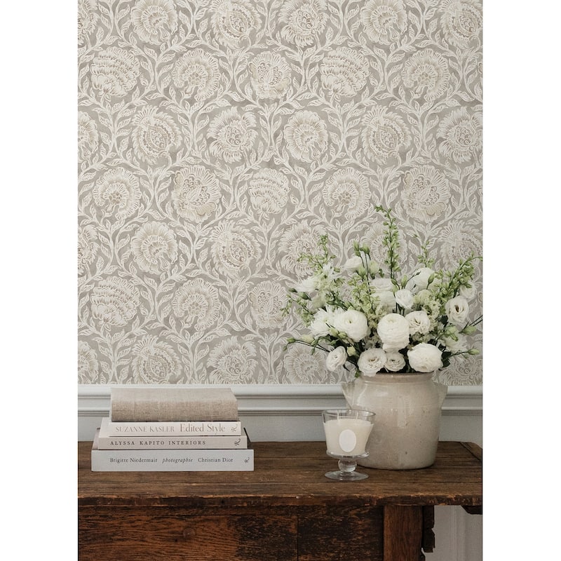 NuWallpaper Nabela Noor Home Aliviya Peppercorn Peel and Stick Wallpaper