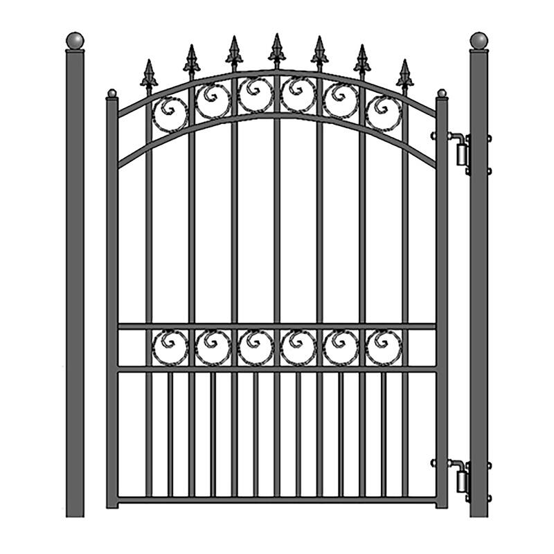 ALEKO London Style 16 ft Single Steel Driveway Gate with Pedestrian Gate