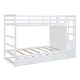 preview thumbnail 4 of 7, Twin Over Twin Bunk Bed with Trundle, Wooden Bed with Staircase and 4 Storage Drawers, Kid's Bed with Guardrail, White