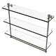 preview thumbnail 24 of 53, Allied Brass Foxtrot Collection 16 Inch Triple Tiered Glass Shelf with Integrated Towel Bar
