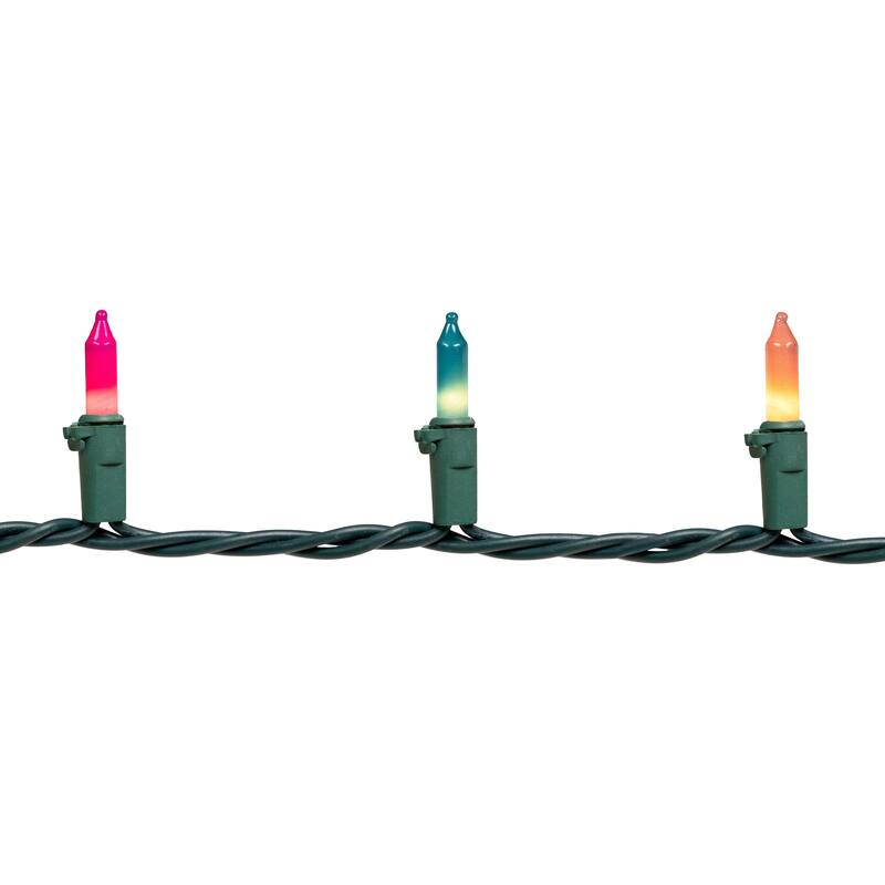 Pastel Mini Christmas Light Set - Multi-Color - 10' Green Wire - 50ct