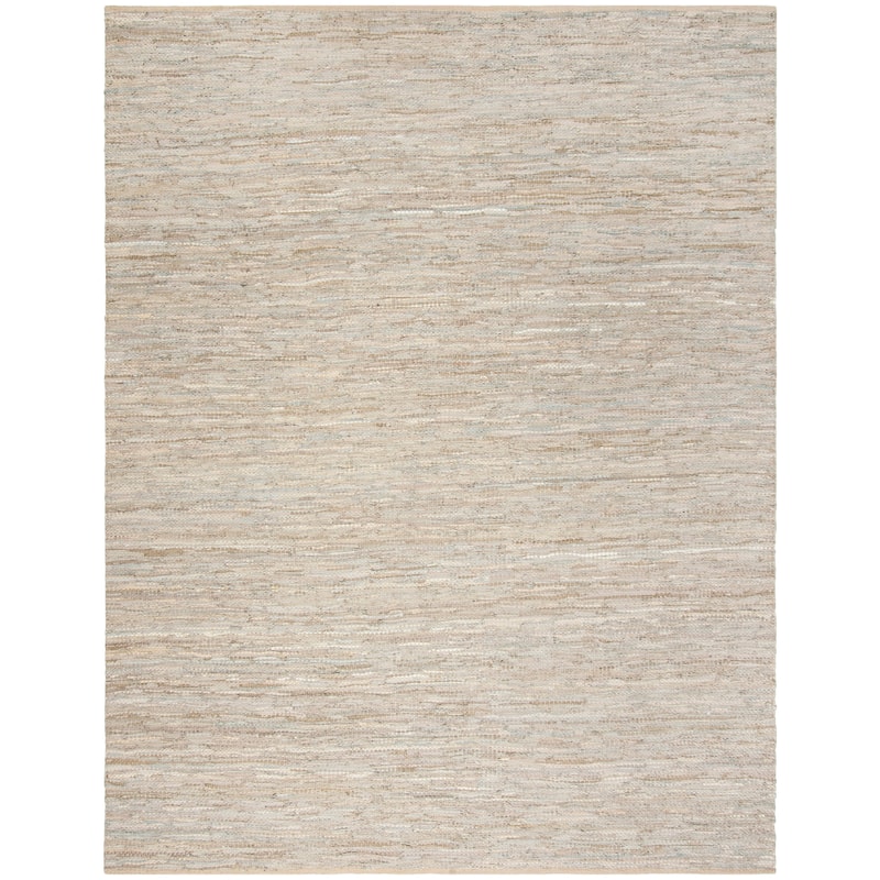 SAFAVIEH Handmade Vintage Boho Leather Cami Modern Stripe Leather - 9' x 12' - Beige - Runner/Rectangle